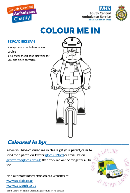 Cycling Safety Colouring Sheet
