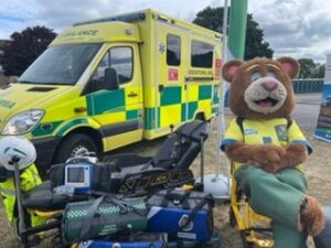 999 Ted sitting outside the ambulance